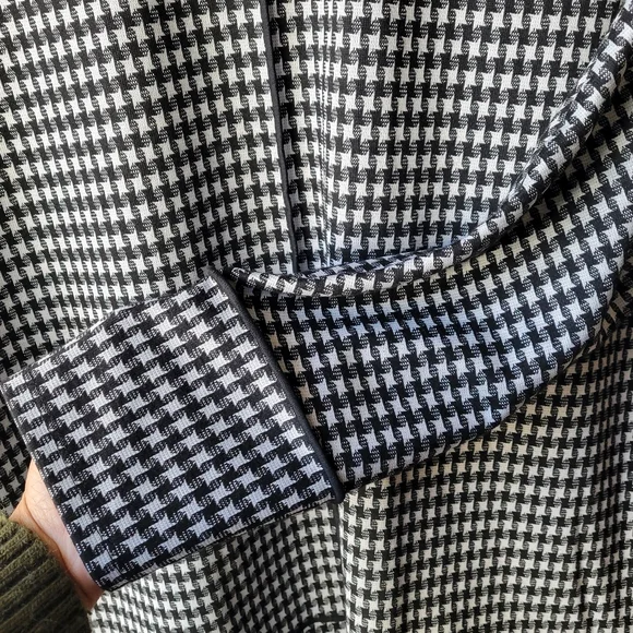 Jones New York Houndstooth Jacquard Top Women's Med Black White Multi 3/4-Sleeve - Picture 7 of 12